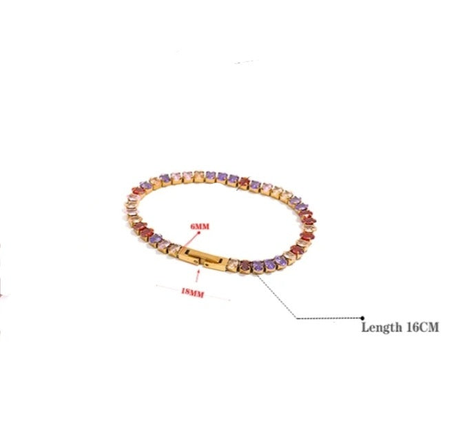 Aries Zircon Tennis Bracelet- Gold