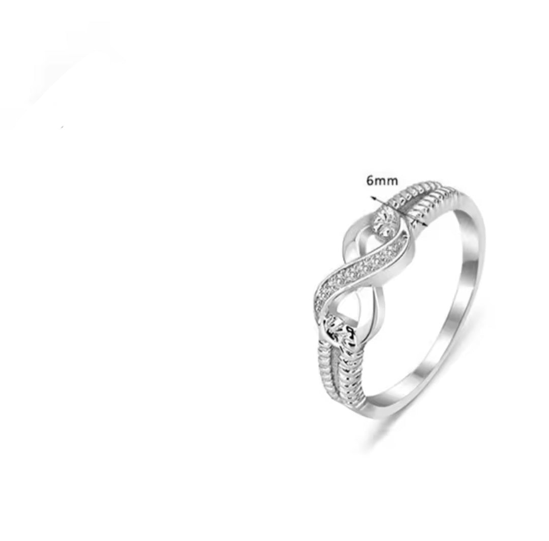 Infinity Diamond Ring - Silver
