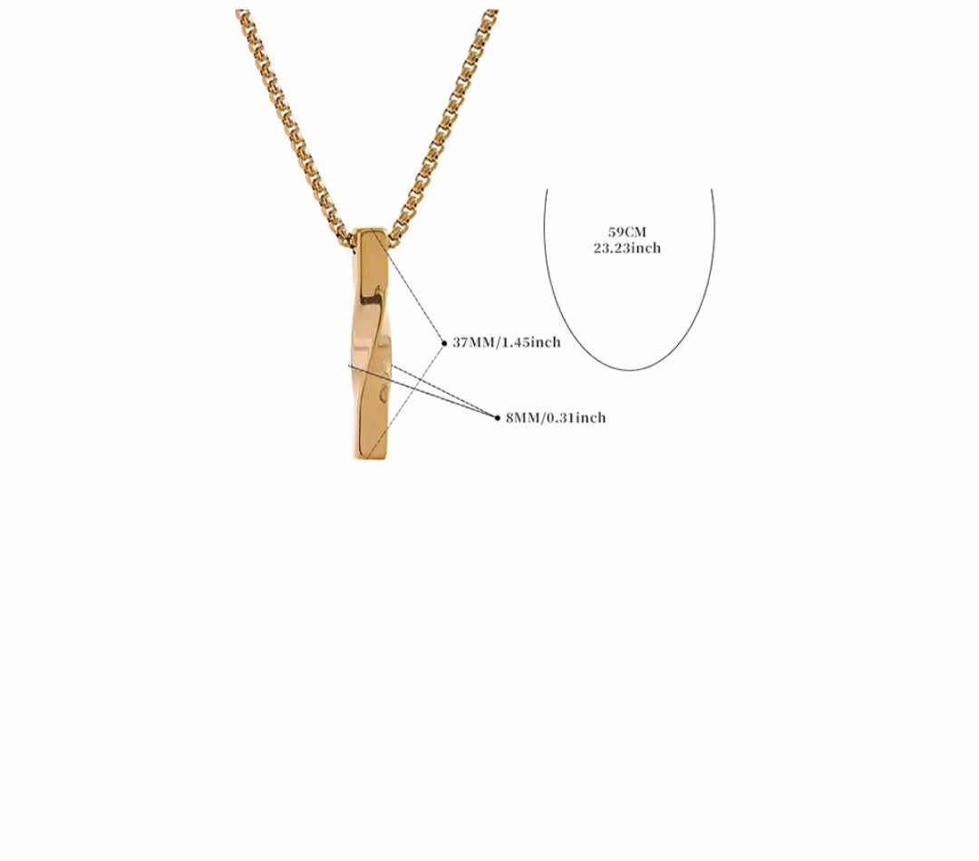 Mens Twist Bar Chain - GOLD