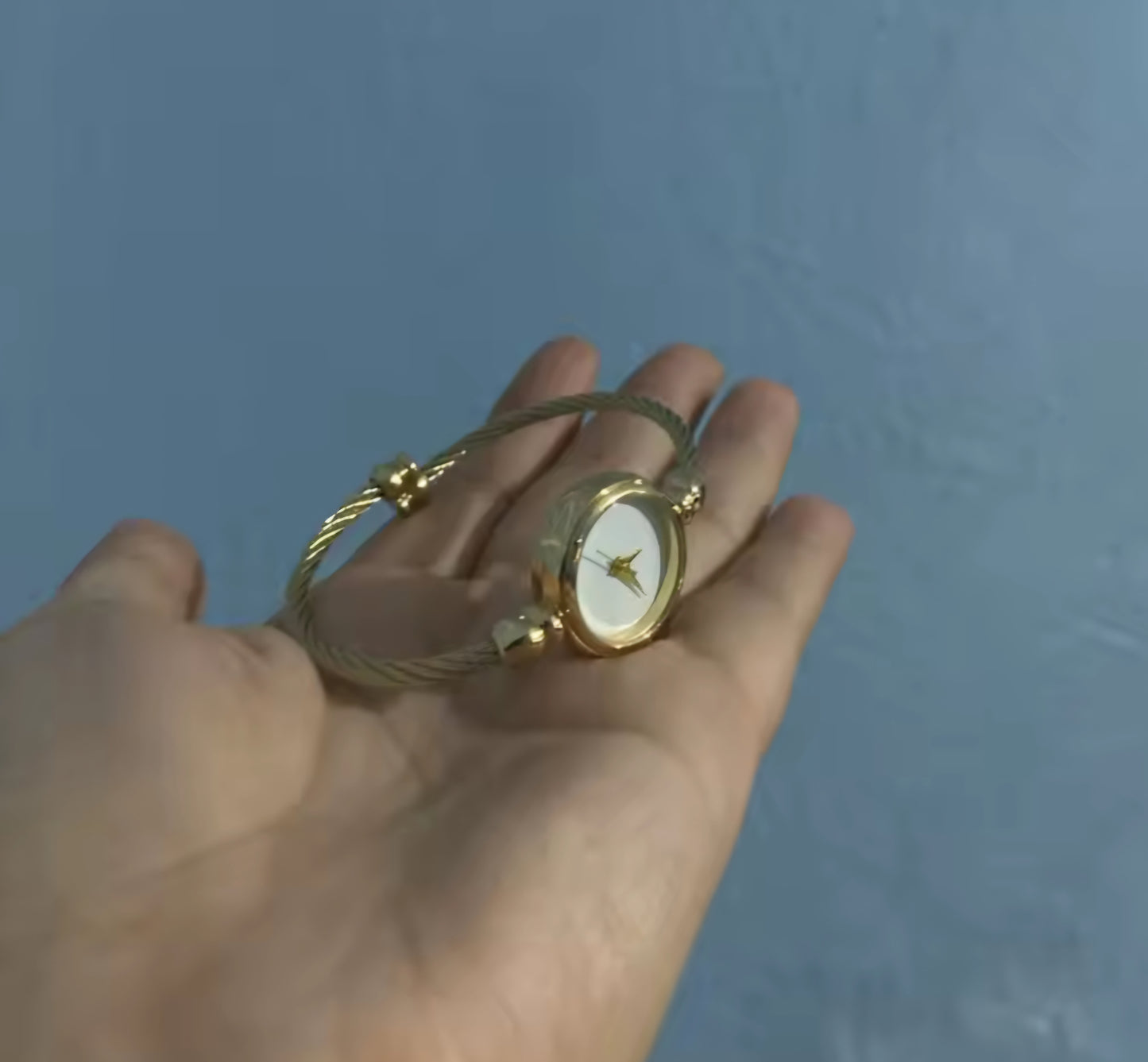 The Bangle Watch - White on GOLD