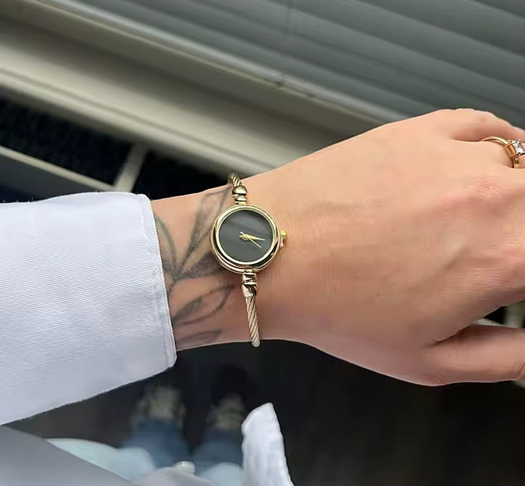 The Bangle Watch - Black on GOLD
