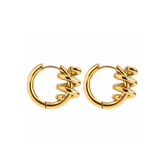 Spiral Hoop Earrings - Gold/Silver