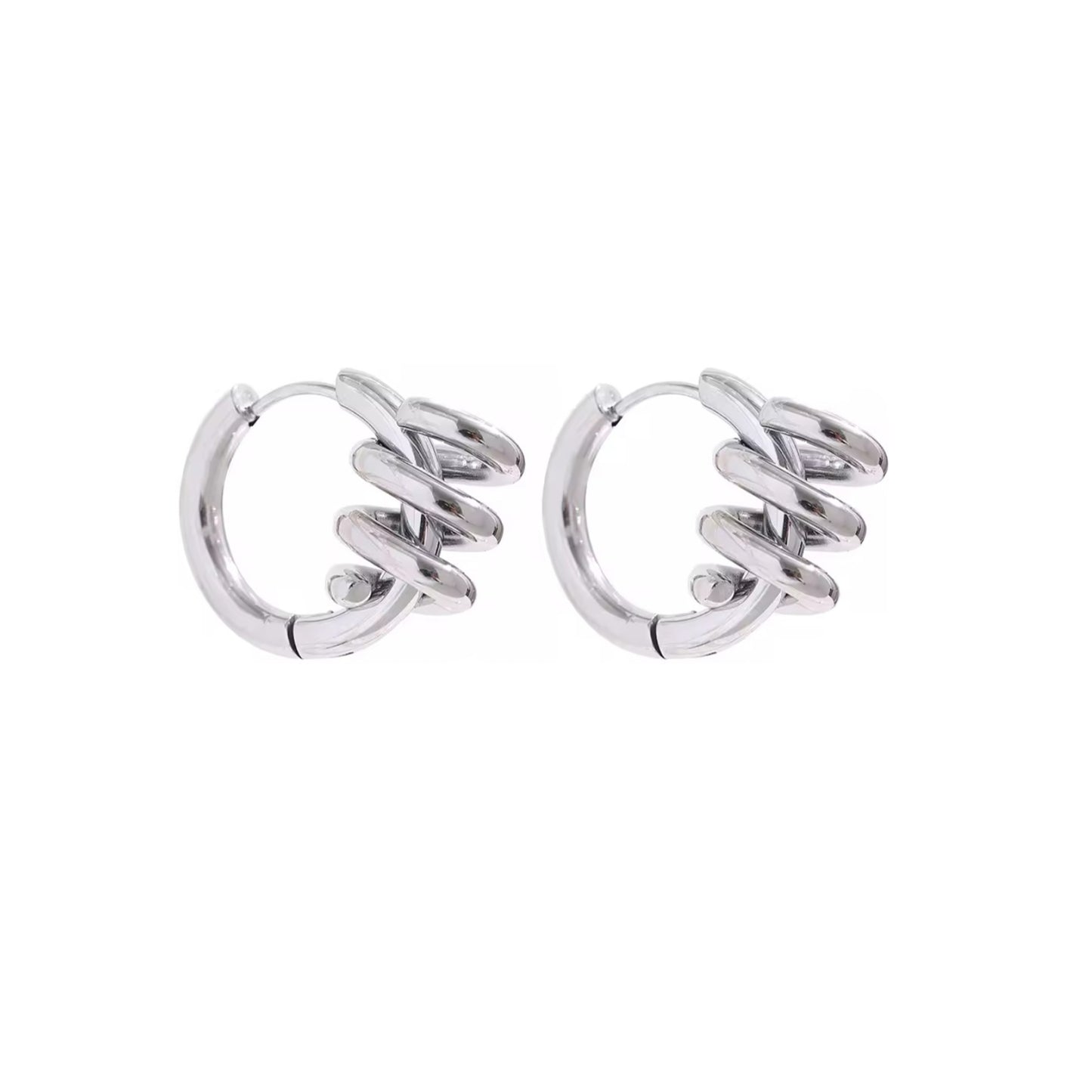 Spiral Hoop Earrings - Gold/Silver