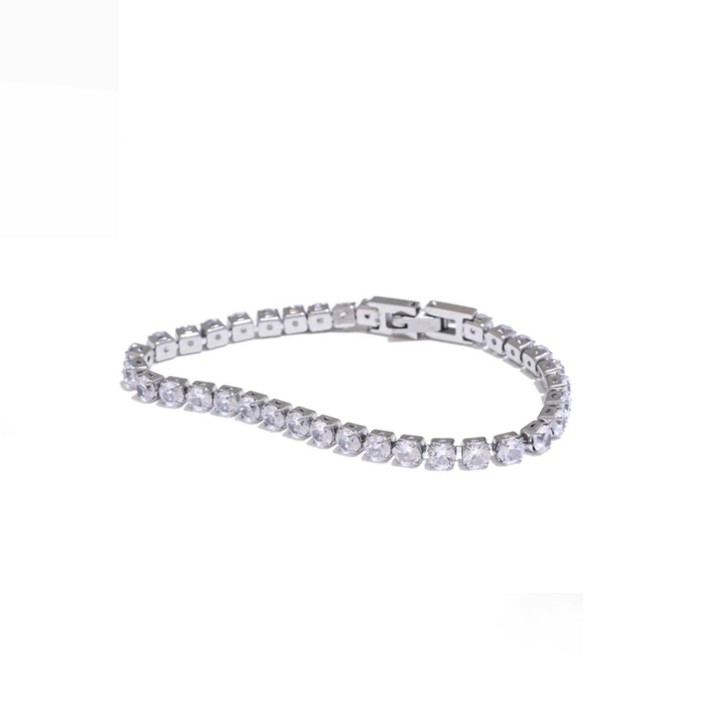 Zircon Tennis Bracelet- Silver