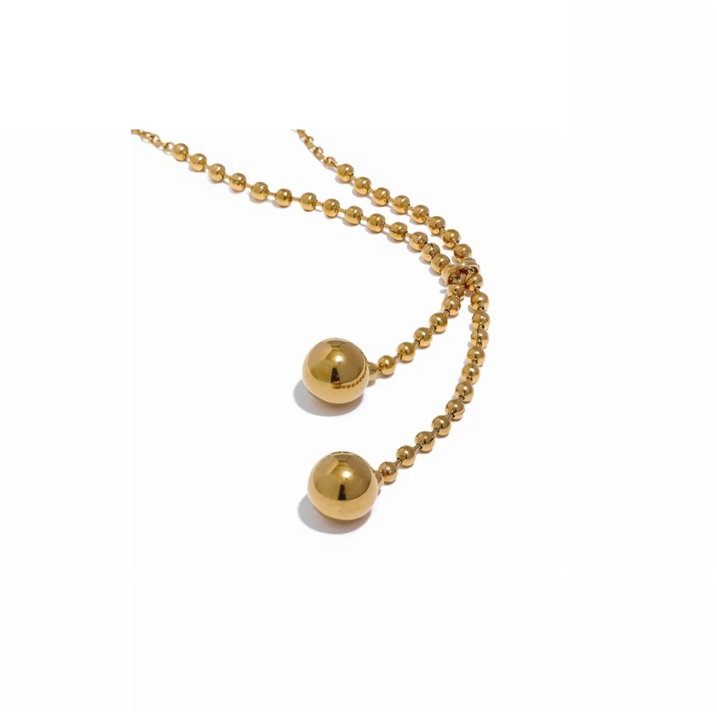 Ball & Chain Necklace - Gold