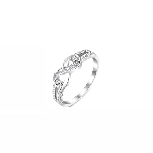 Infinity Diamond Ring - Silver