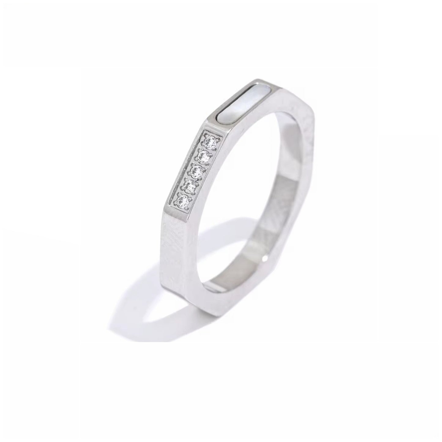 Mens Octagon Ring- Silver