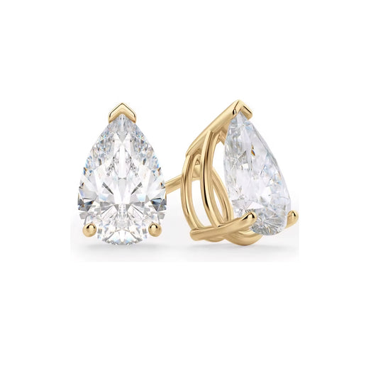 Classic Pear Studs - Gold Vermeil