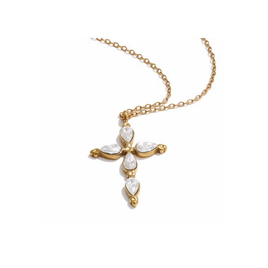 The Pear Crucifix Necklace - GOLD