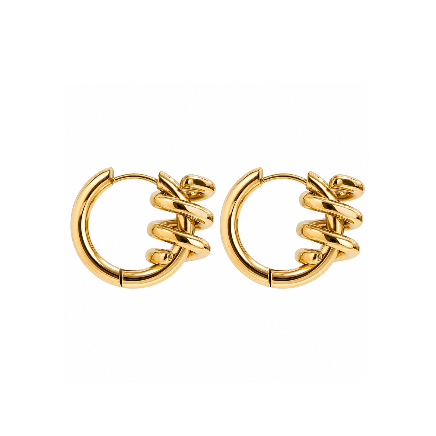 Spiral Hoop Earrings - Gold/Silver