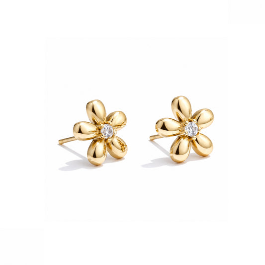 Ch3rm Flower Stud Earrings - GOLD/SILVER