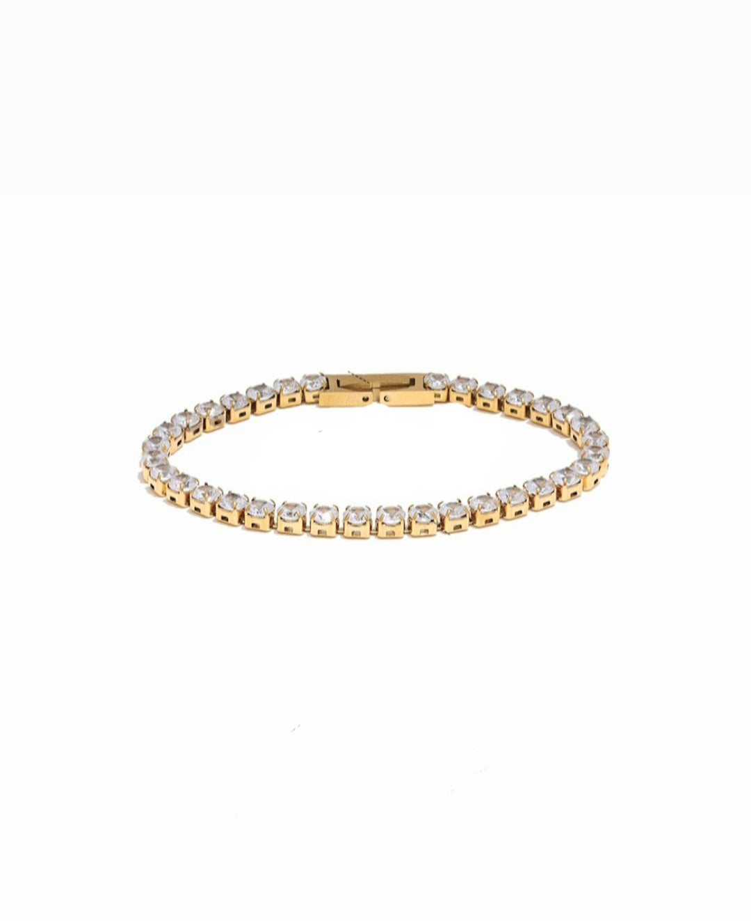 Zircon Tennis Bracelet- Gold