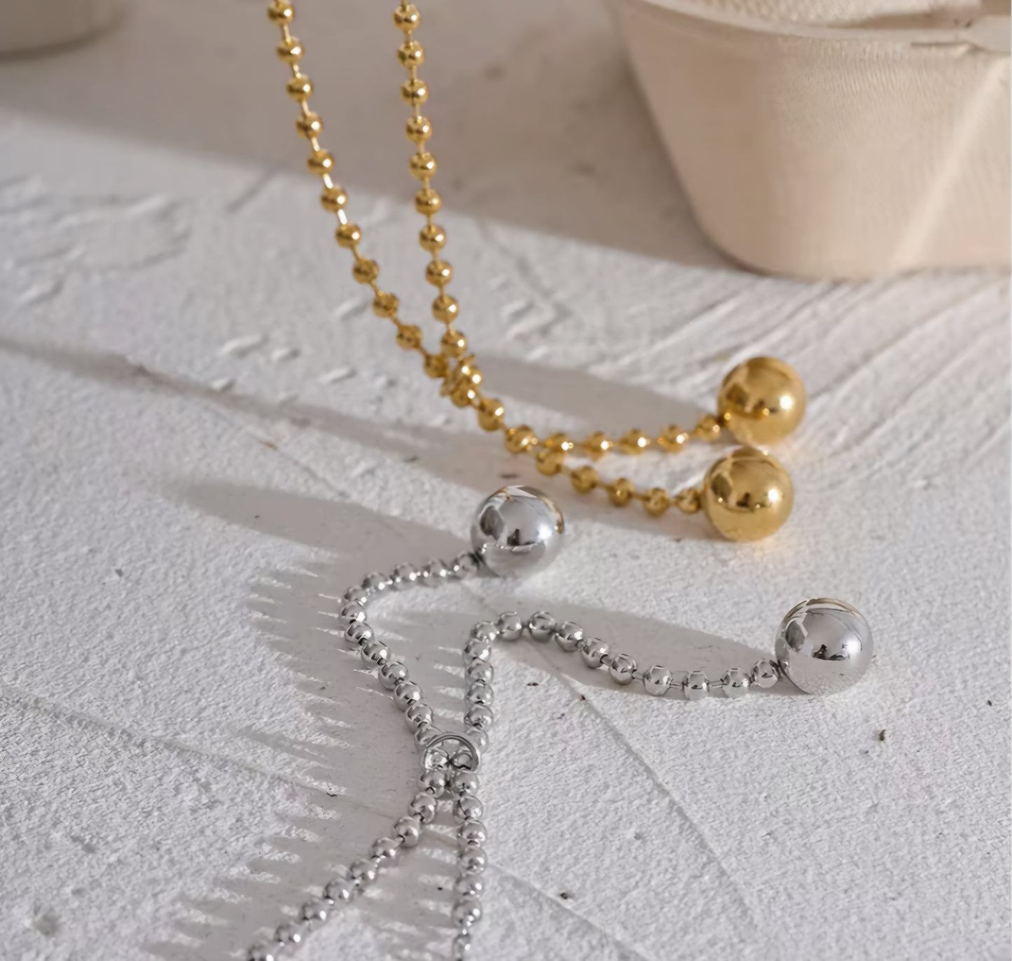 Ball & Chain Necklace - Gold