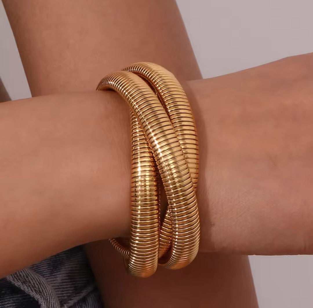 Trio Bangle - Gold