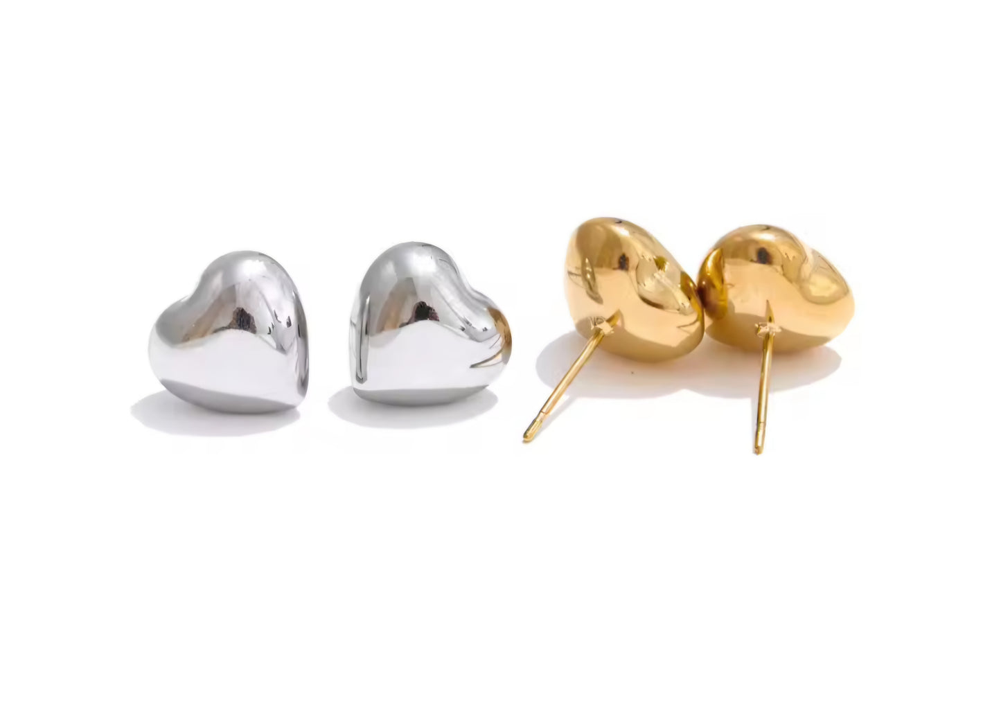 Heart Studs - Silver