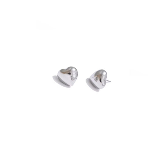 Heart Studs - Silver