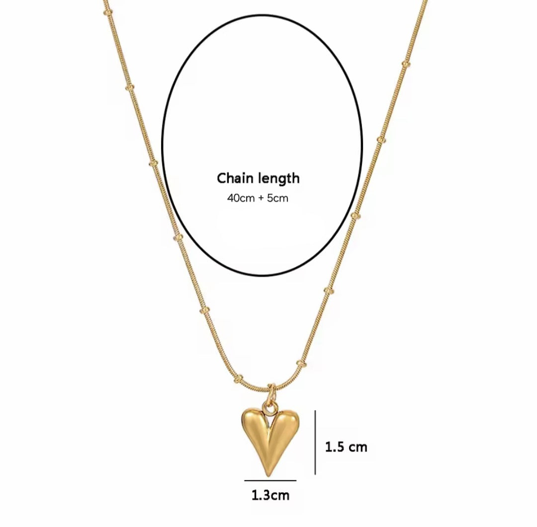 Halle Heart Necklace - Gold