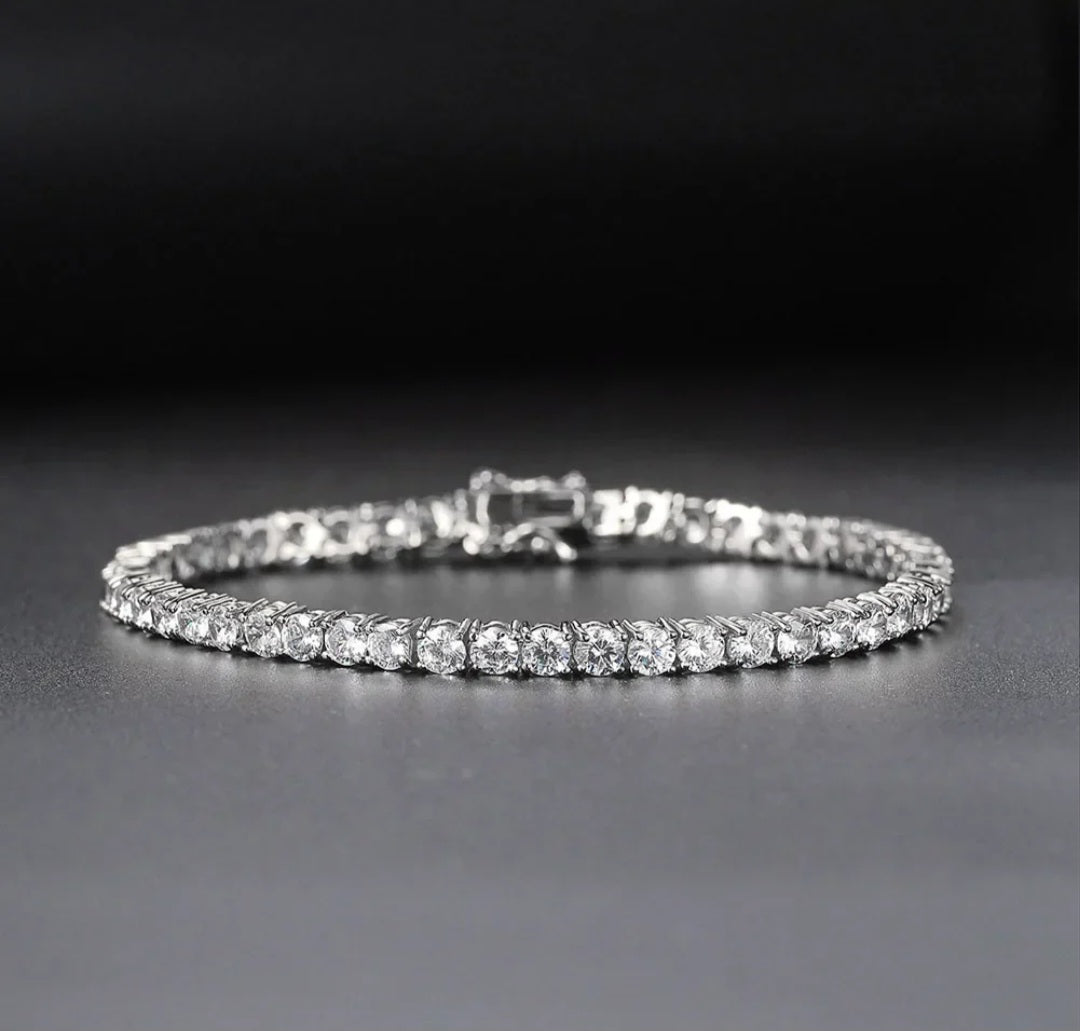 Inlaid Tennis Bracelet - S925 Sterling Silver