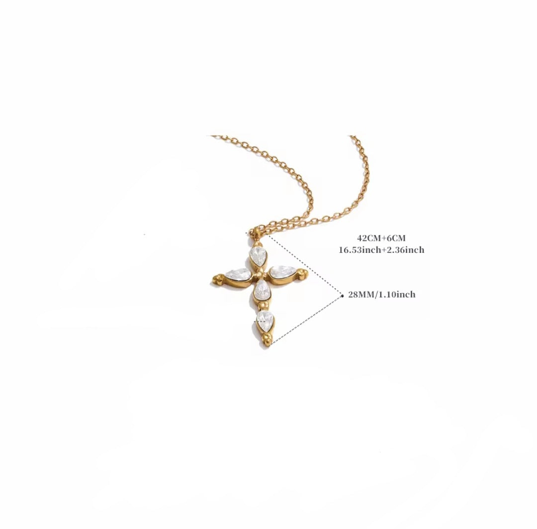 The Pear Crucifix Necklace - GOLD