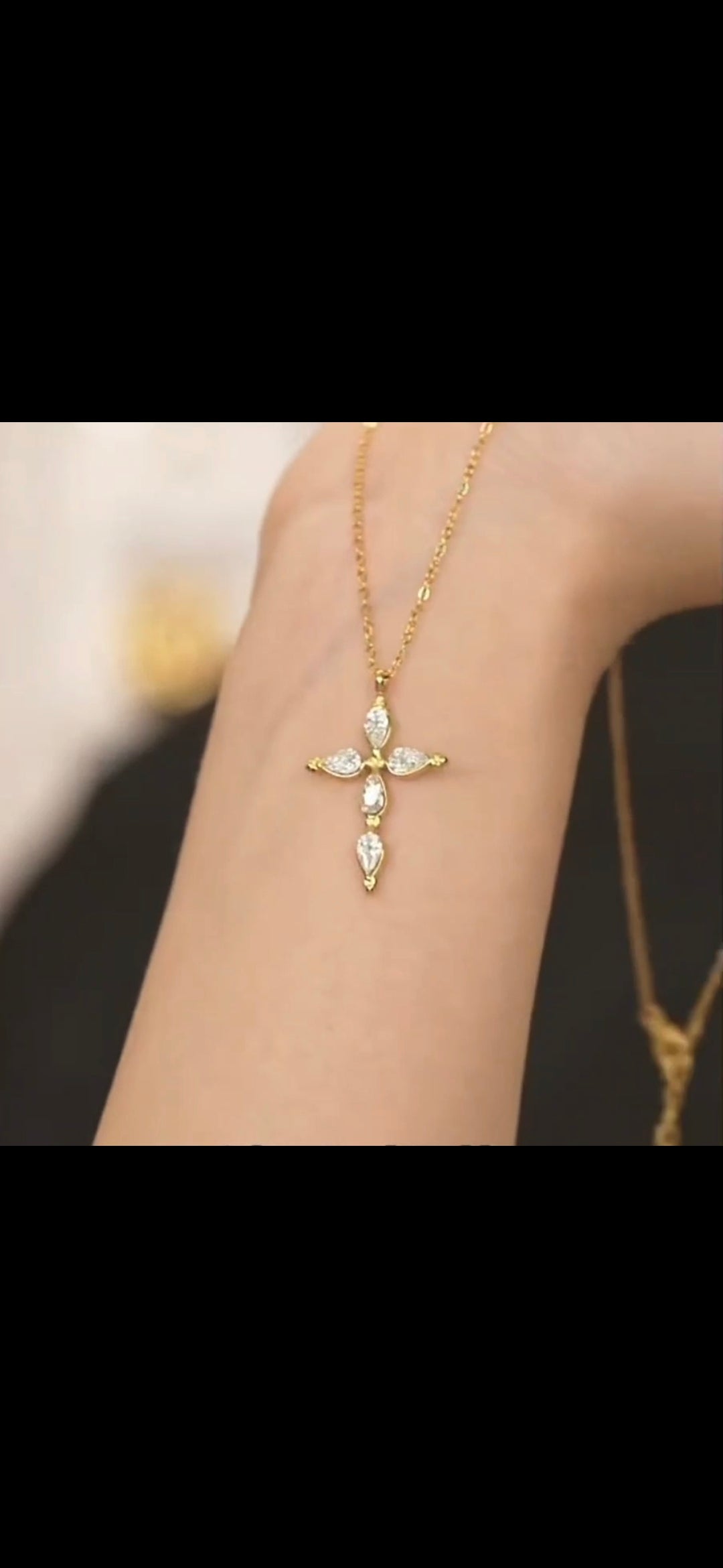 The Pear Crucifix Necklace - GOLD