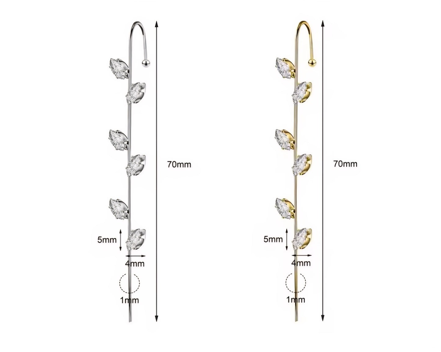 Roma Ear Pin - 18k Gold Plated