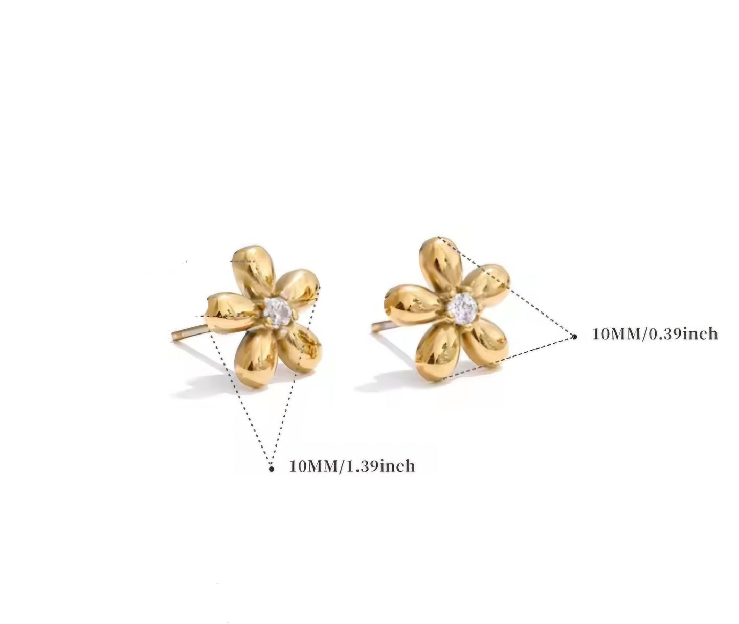 Ch3rm Flower Stud Earrings - GOLD/SILVER