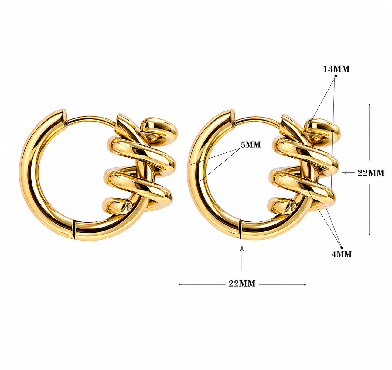Spiral Hoop Earrings - Gold/Silver